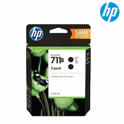 HP 711B - 2-pack - high capacity - black - original - DesignJet - ink cartridge
