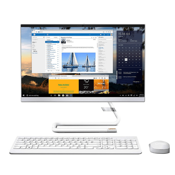Lenovo Ideacenter A340 F0EB000WIN All-in-One Desktop, 21.5 Inches, 4 GB, 1 TB, Windows 10, 8th Core i3, White