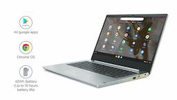 Lenovo IdeaPad Slim 3i Chromebook (82C1002SHA), Platinum Grey, Intel Celeron N4020 Processor, 35.56 cms (14) FHD, 4 GB LPDDR4, 64 GB, 1.4 Kgs, Chrome OS