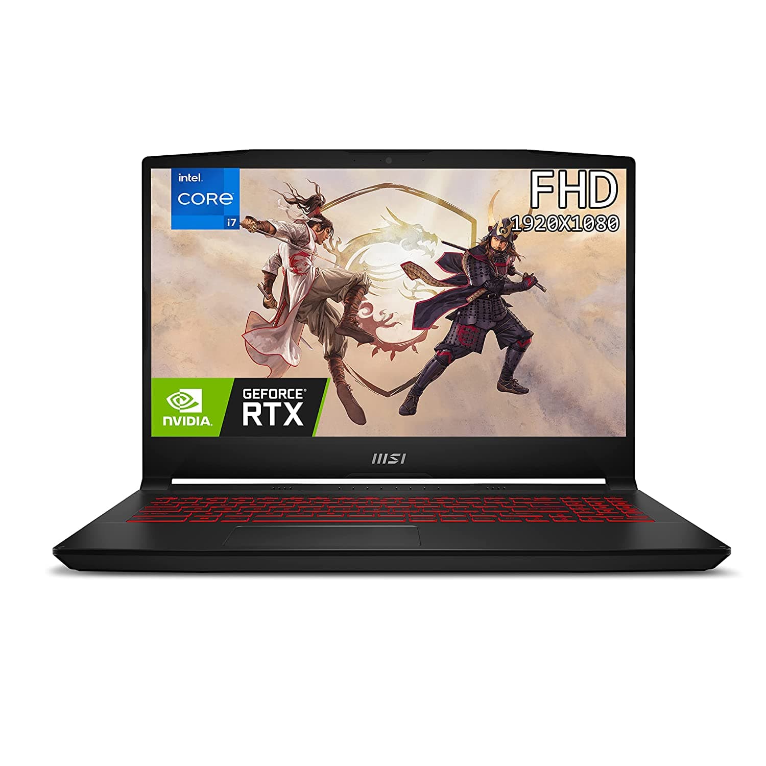 MSI Katana GF66(9S7-158332-1002) Black Thin and light Gaming Laptop, Intel 12th Gen. i7-12650H, 40CM FHD 144Hz, 16GB RAM, 1TB NVMe SSD, Nvidia RTX3060 6GB GDDR6, 2.25Kg, Windows 11 Home