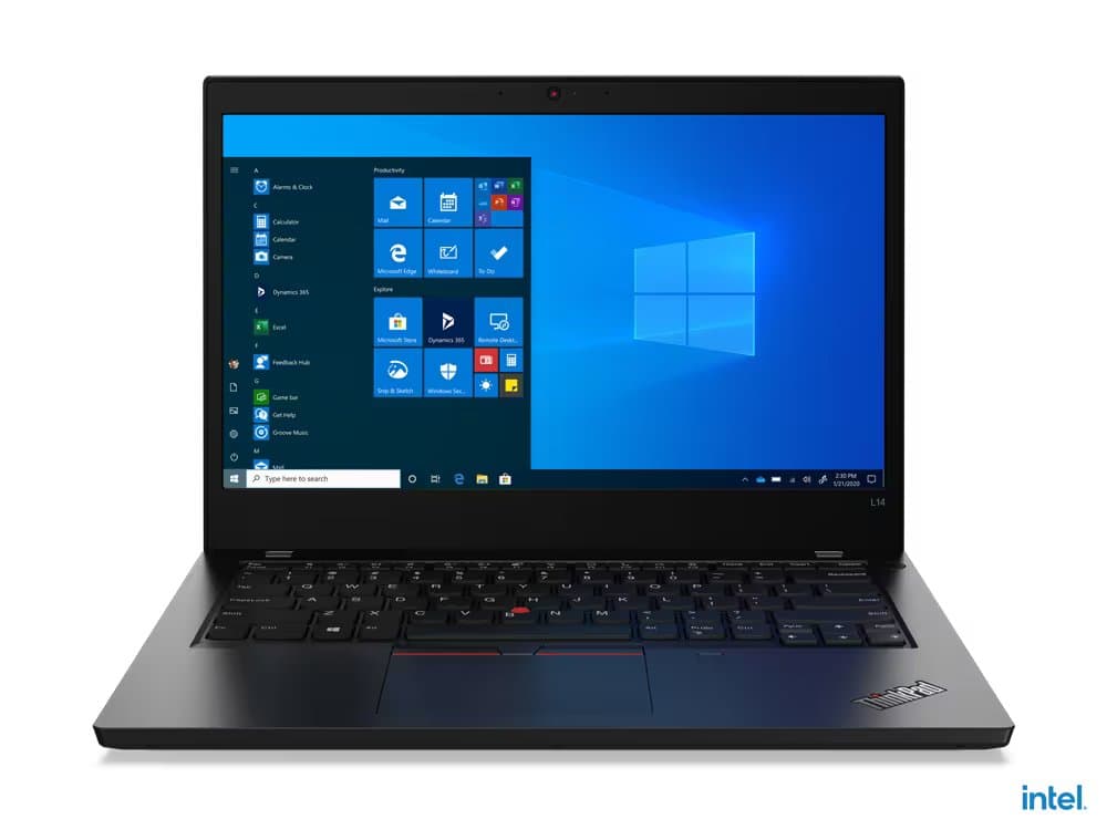 Lenovo 20X1S0WE00 L14 WE00 Laptop, Windows 11 Pro, English, Integrated Intel Iris Xe Graphics Functions as UHD Graphics, Black