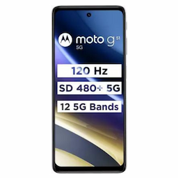Motorola G51 (PAS80007IN) 5G, 4GB RAM, 64 GB Memory, 6.8 inch, 5000 mAh Battery - Indigo Blue