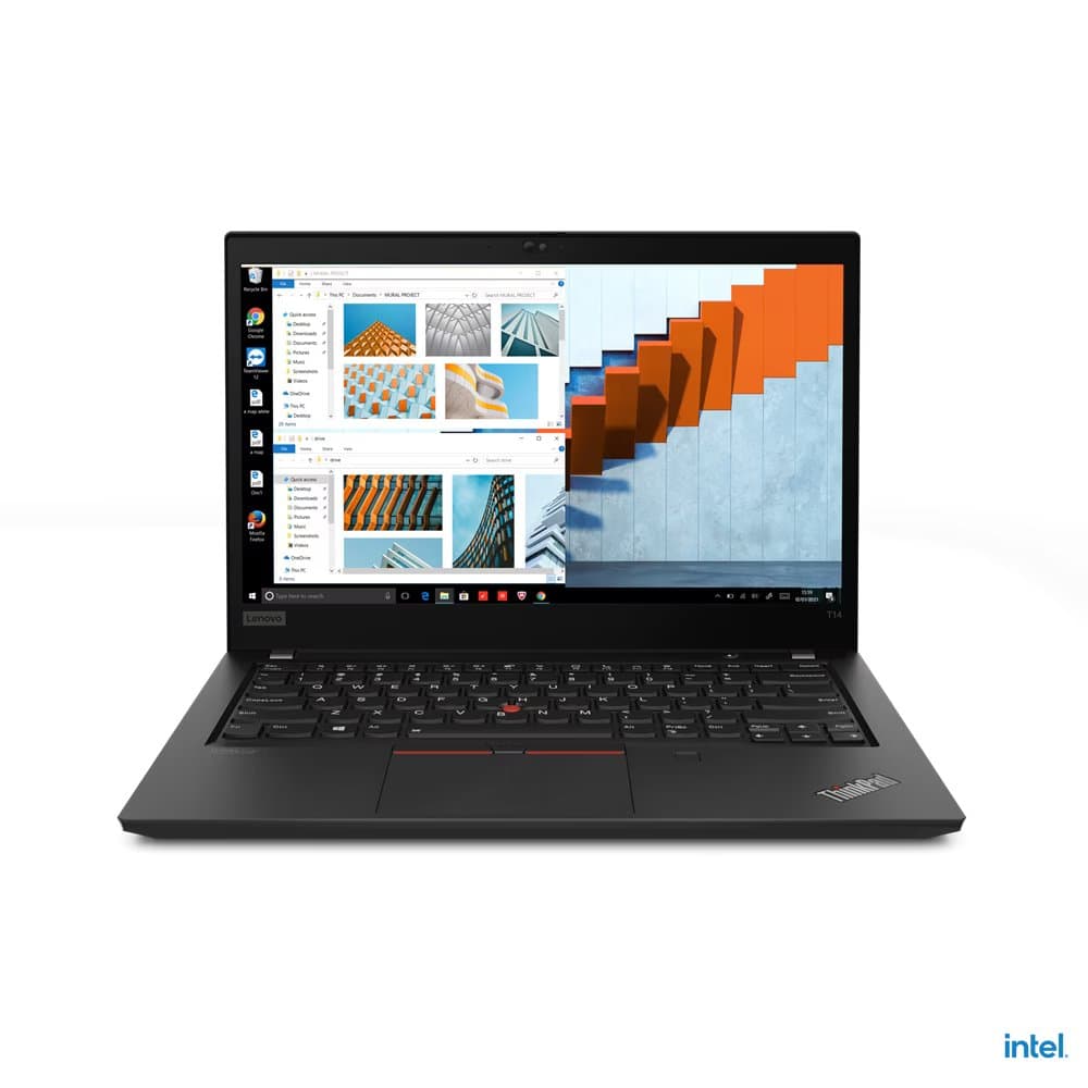 Lenovo 20W0S1HU00 T14 HU00 Laptop, Windows 11 Pro, English, NVIDIA GeForce MX450 2GB GDDR6, Black