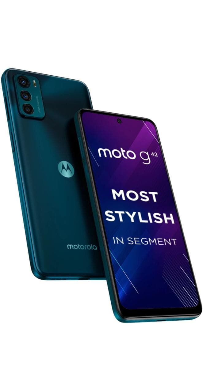 Motorola G42 (PAU00002IN) 4G, 4GB RAM, 64 GB Memory, 6.47 inch, 5000 mAh Battery - Atlantic Green