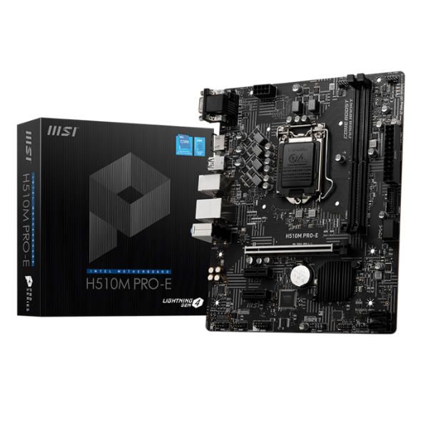 MSI H510M PRO-E-MOTHER BOARD, Black, Mirco-ATX, LGA 1200 socket, Intel H510 Chipset