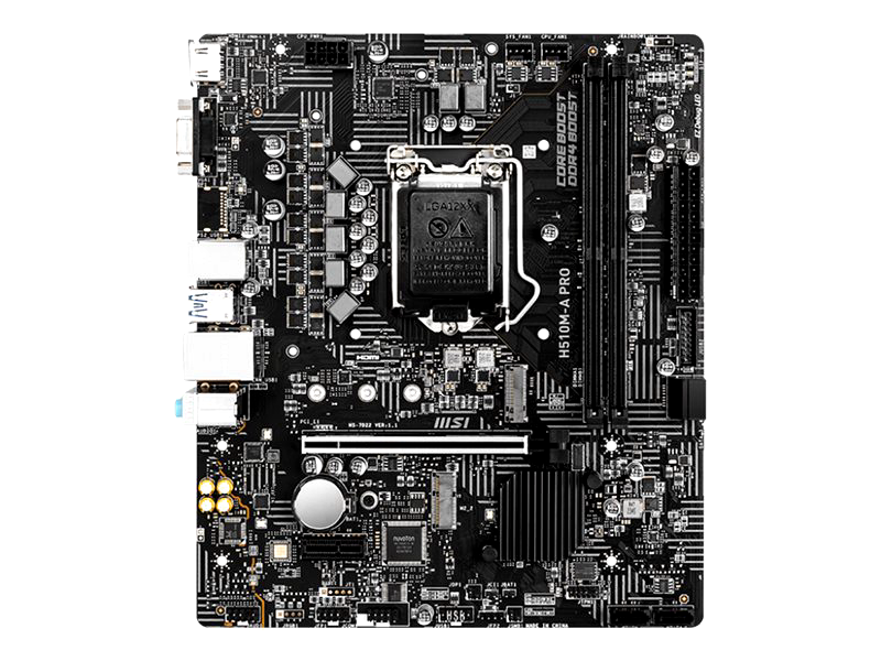 MSI H510M-A PRO (H510MAPRO) motherboard, H510M-A PRO, micro ATX - LGA1200 Socket, Intel H510.
