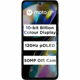 Motorola G82 (PAUA0041IN) 5G, 6GB RAM, 128 GB Memory, 6.6 inch, 5000 mAh Battery - White Lily