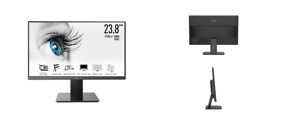 MSI PRO MP241X - Professional Computer Monitor 24 inches - 16:9 Full HD (1920 x 1080), 75Hz - Anti-Glare, Anti-Flicker Monitor