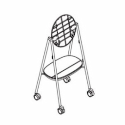 Microsoft STPM1CART Steelcase Roam Mobile Stand for Surface Hub 2S, 50 In, 77.22 x 67.31, Silver