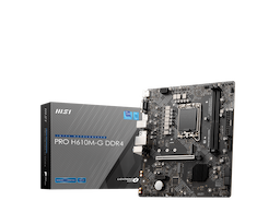 MSI Motherboard ( PRO H610M-G WIFI DDR4 ) Intel H610 Chipset, 1x M.2 Gen3 x4 32Gbps slot 4x SATA 6Gb/s ports