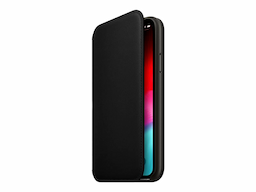 Apple iPhone Xs Leather Folio Case- Black
