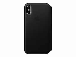Apple iPhone Xs Leather Folio Case- Black