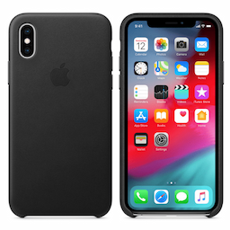 Apple Leather Case black for iPhone mobile phone