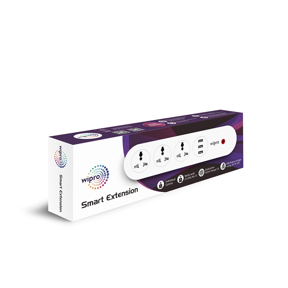 Wipro Smart extension, White (DSE2150), with Amazon Alexa & Google Assistant