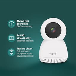 Wipro DC11080 Smart CCTV Security Camera Infrared Night Vision - White