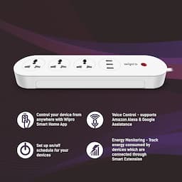 Wipro Smart extension, White (DSE2150), with Amazon Alexa & Google Assistant