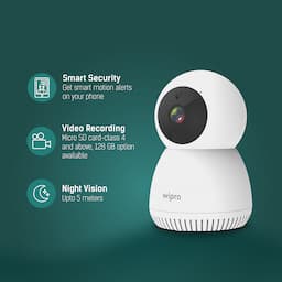 Wipro DC11080 Smart CCTV Security Camera Infrared Night Vision - White