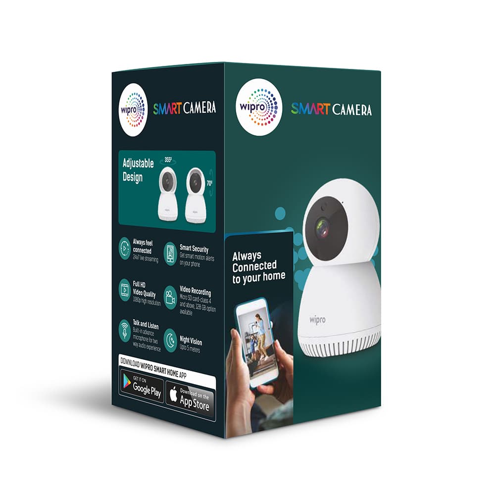 Wipro DC11080 Smart CCTV Security Camera Infrared Night Vision - White