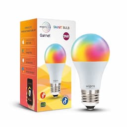 Wipro Garnet 9 Watts B22, NS9500, Wi-Fi Smart LED Bulb with 16 million Colors, Music Sync, Amazon Alexa and Google Assistant