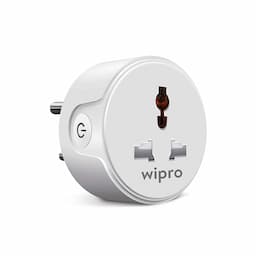 Wipro 10Amp Wi-Fi Smart Plug M (DSP1100), Energy monitoring- Suitable for small appliances, TVs, Electric Kettle, Mobile and Laptop Chargers, Compatible with Alexa and Google Assistant.