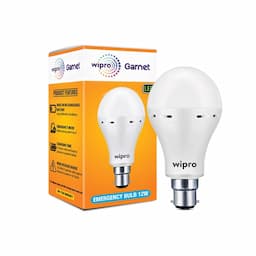 Wipro NE1201 Garnet Emergency LED, 12-Watt LED B22 Bulb