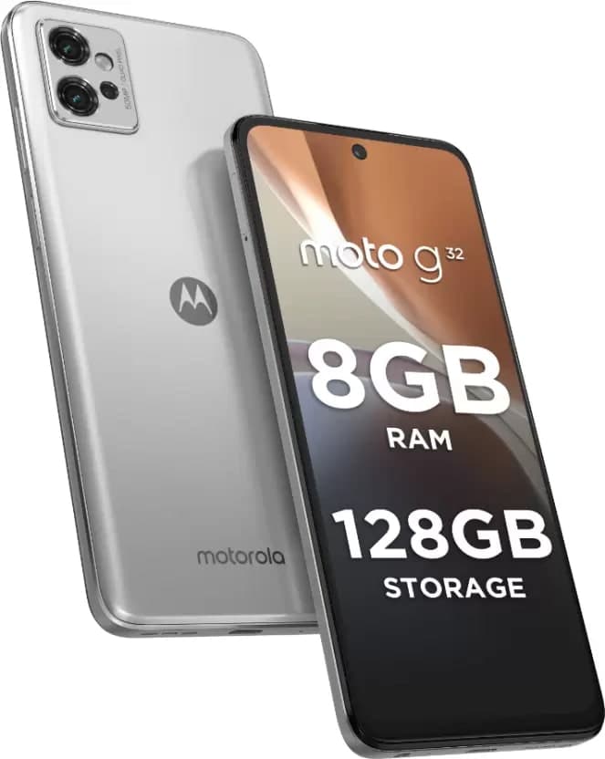 MOTOROLA G32 (PAUU0032IN) 4G, 8GB RAM, 128 GB Memory, 6.55 inch, 5000 mAh Battery - Satin Silver