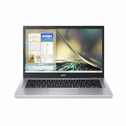 Acer Aspire 3 14 Pure Silver Laptop, Intel Core i3 N305, 8 GB RAM,  512 GB SSD, A314-36M, 35.56 cm (14") Full HD Display , Windows 11 Home/ MS Office