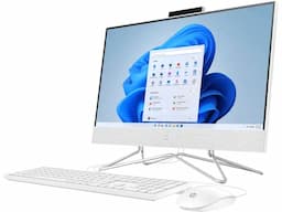 HP All-in-One 22-dd0786in (6F964PA) PC, AMD Ryzen 3 processor, 4 GB DDR4, 512 GB SSD, AMD Integrated Graphics, (21.5)FHD display, 720p HD Camera, 5.7 kg, Windows 11 Home - Snow white