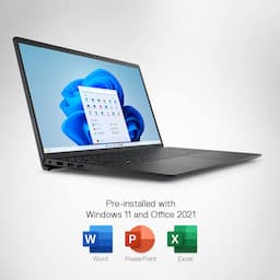 Dell Inspiron 3520 (D560874WIN9B) Carbon Black Thin and Light Laptop, 12th Gen Intel Core i5-1235U, 8GBRAM, 1TB + 256GB SSD, 15.6" (39.62Cms) FHD WVA AG 120Hz 250 nits, 1.65KGs, Windows 11