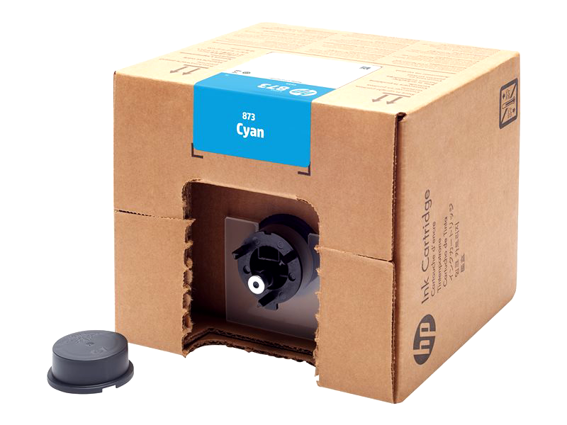 HP 873Y 3-liter Cyan Latex Ink Cartridge, 4UV39A