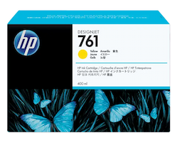 HP 761 400-ml Yellow DesignJet Ink Cartridge, CM992A