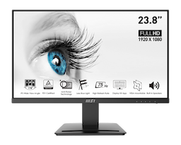 MSI Pro MP243, 24", 1920 x 1080 (FHD), IPS, 75Hz, TUV Certified Eyesight Protection