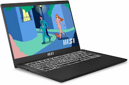 MSI 9S7-14J112-269 Modern 14 C12M 269 IN Laptop, 14 inch, 12th Gen Intel Core i3 Processor, 8 GB DDR4, 512 GB SSD, Windows 11 Home, Black