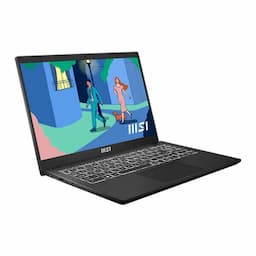 MSI 9S7-15H112-227 Modern 15 B12M Laptop Alder Lake i5-1235U Processor, Intel Iris Xe Graphics, Onboard DDR IV 16GB (3200MHz), 512 GB SSD, Windows 11 Home, 15.6 Inch Display - Classic Black