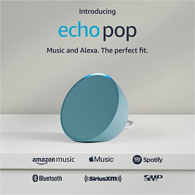 Amazon B09ZXCBR5T Echo Pop Full sound compact smart speaker with Alexa - Midnight Teal