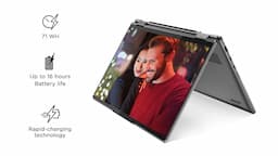 Lenovo Yoga 7 82QE009SIN Storm Grey Laptop, Intel Core i7-1260P, 16GB RAM, 512GB SSD, 35.56cms (14) 2.8K OLED, Integrated Intel Iris Xe Graphics, 1.4 Kg, Windows 11 Home