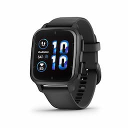 Garmin 010-02700-80 Venu Sq 2 Music Edition Slate Aluminum Bezel with Black Case and Silicone Band Unisex Smart Watch