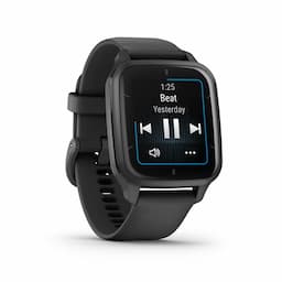 Garmin 010-02700-80 Venu Sq 2 Music Edition Slate Aluminum Bezel with Black Case and Silicone Band Unisex Smart Watch
