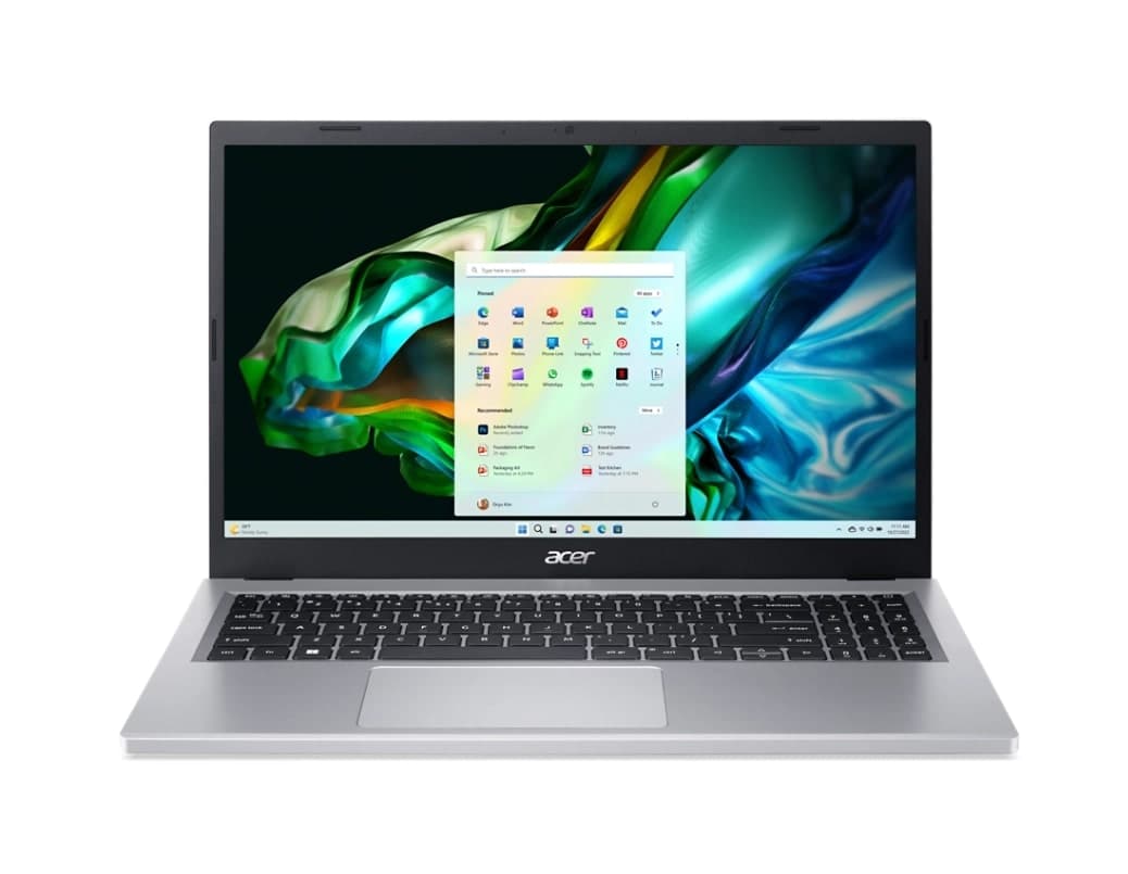 Acer Aspire 3 A315-24P NX.KDESI.004 Pure Silver Laptop, AMD Ryzen 5 7520U, 8GB RAM, 512GB SSD, 15.6 inch FHD Display, AMD Radeon Graphics, 1.78 kg, Windows 11 Home