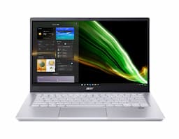 Acer Swift X SFX14-41G, NX.AU6SI.003 Natural Silver Laptop, AMD Hexa Core Ryzen 5, 16 GB RAM, 512 GB SSD, 14 Inch 157 ppi Display, NVIDIA GeForce RTX 3050 4 GB, 1.39 kg, Windows 11 Home