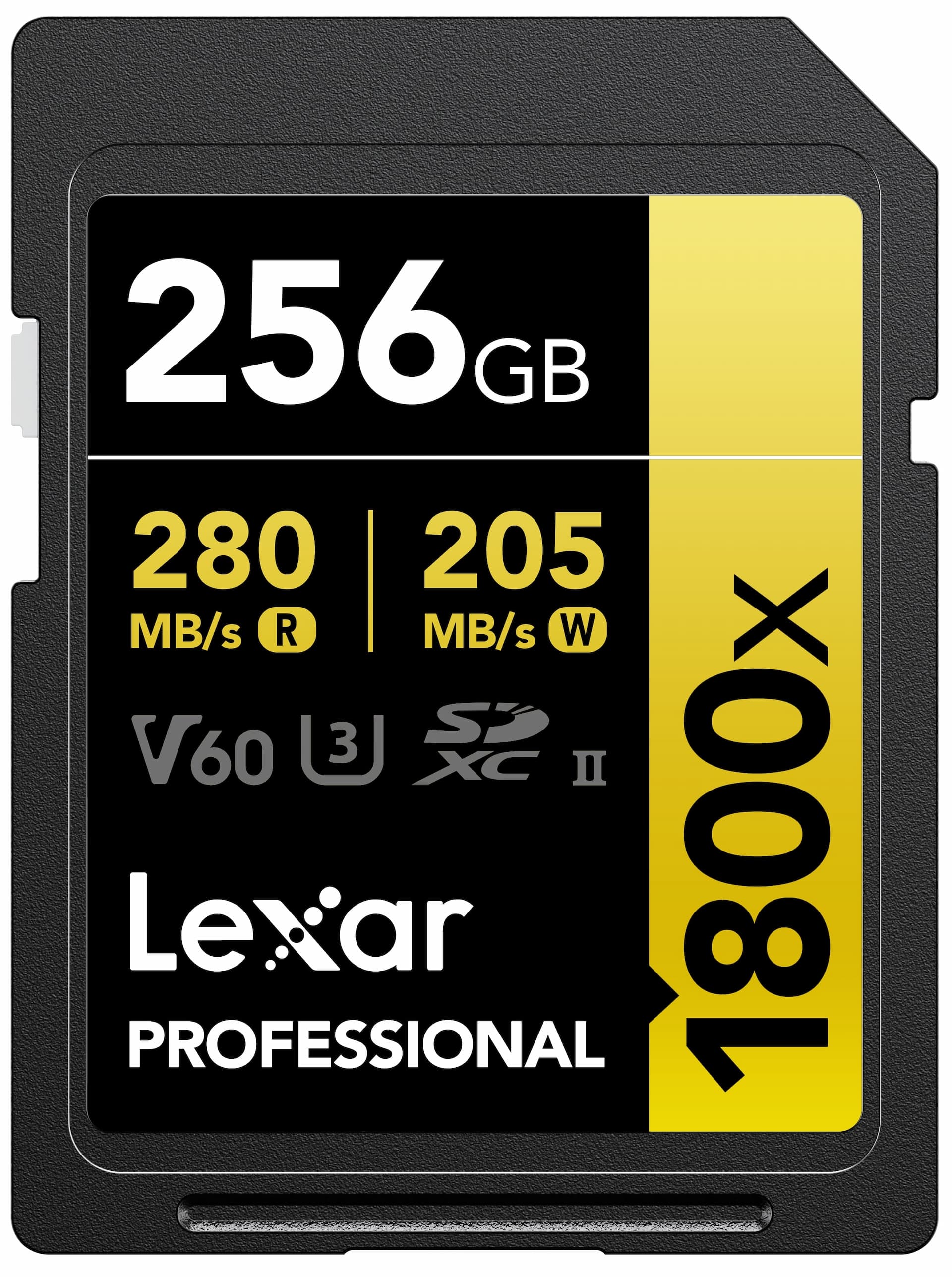 Lexar Professional 1800x GOLD Series SDXC 256GB Class 10 270MB/s Memory Card