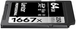 Lexar Professional High Speed 1667x UHS-II R250/W120 C10 64GB SDXC Card, LSD64GCB1667