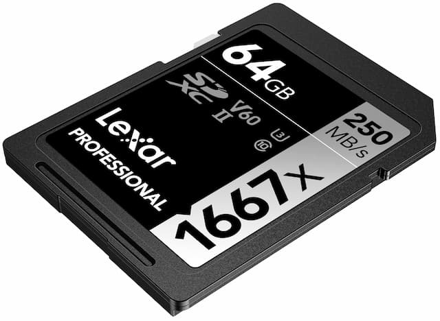 Lexar Professional High Speed 1667x UHS-II R250/W120 C10 64GB SDXC Card, LSD64GCB1667