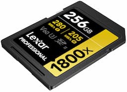 Lexar Professional 1800x GOLD Series SDXC 256GB Class 10 270MB/s Memory Card