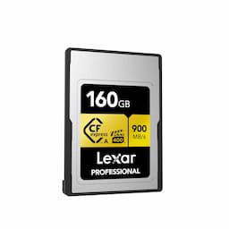 Lexar Professional 160GB CFexpress Type A Gold Series Memory Card, Up to 900MB/s Read, Cinema-Quality 8K Video, Rated VPG 400