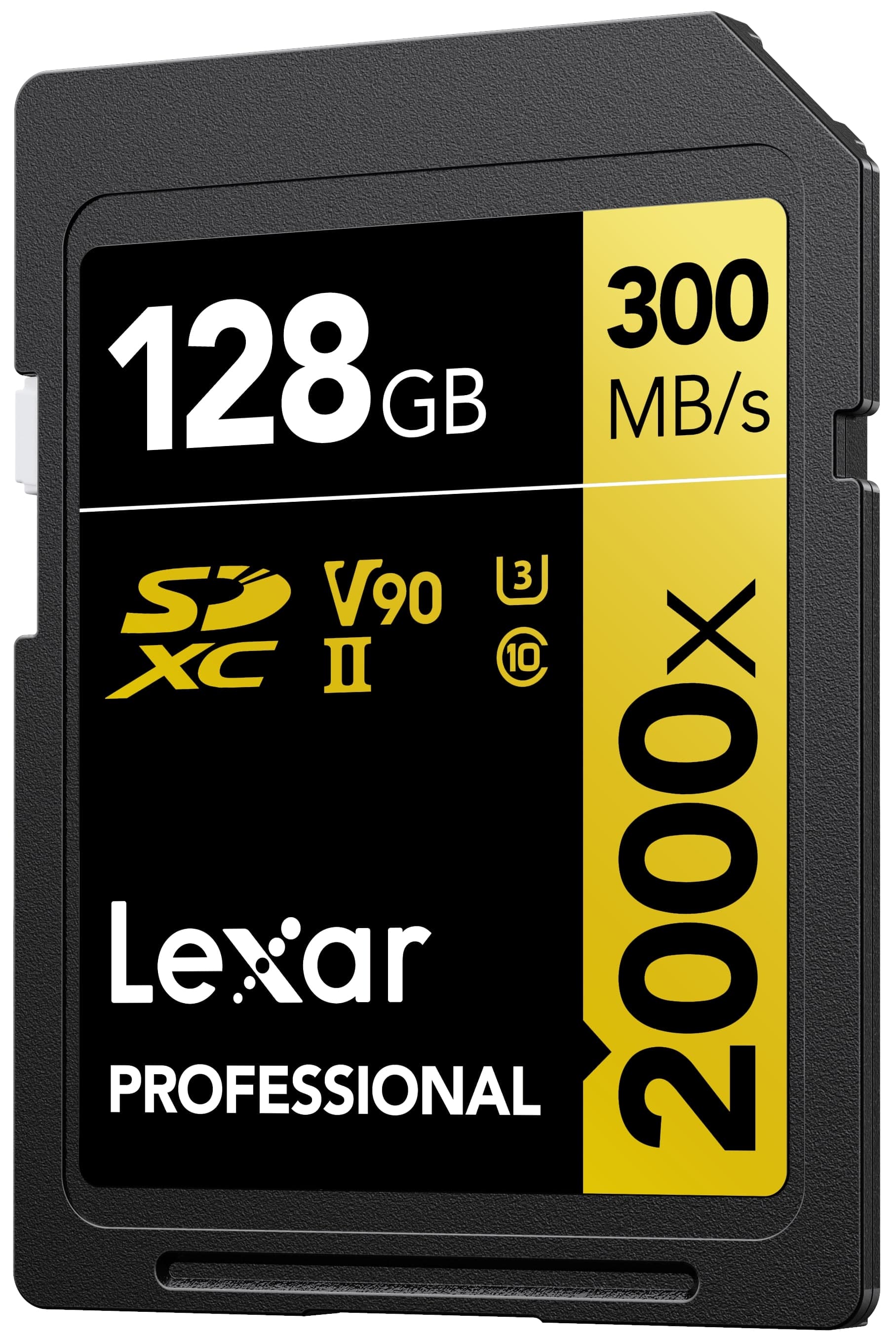 Lexar Professional 2000x 128GB SDHC UHS-II SD Card, R300/W260 C10
