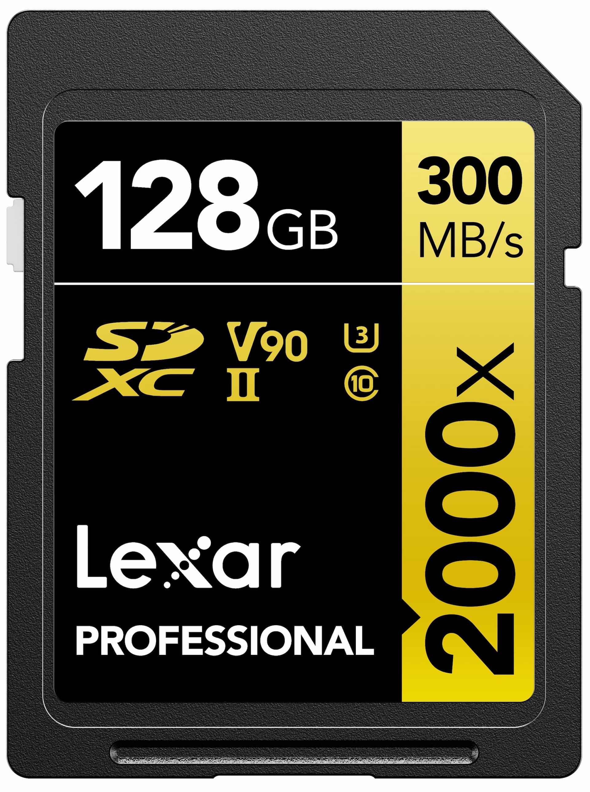 Lexar Professional 2000x 128GB SDHC UHS-II SD Card, R300/W260 C10