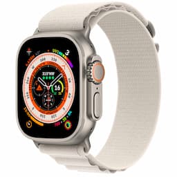 Apple MQFQ3HN/A Watch Ultra 49mm Titanium Case with Starlight Alpine Loop
