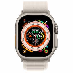 Apple MQFQ3HN/A Watch Ultra 49mm Titanium Case with Starlight Alpine Loop