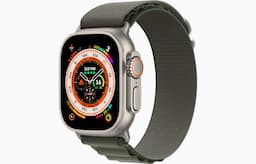Apple MNHJ3HN/A Watch Ultra GPS + Cellular, 49 mm Titanium Case with Green Alpine Loop -Small